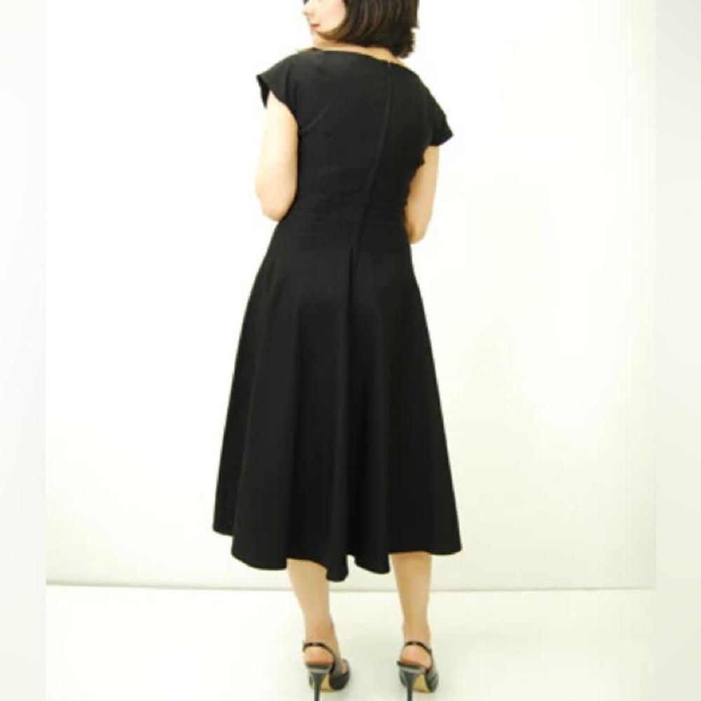 Stop Staring Black Fit-and-Flare Midi Dress